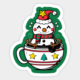 Snowman in a Cup Sticker